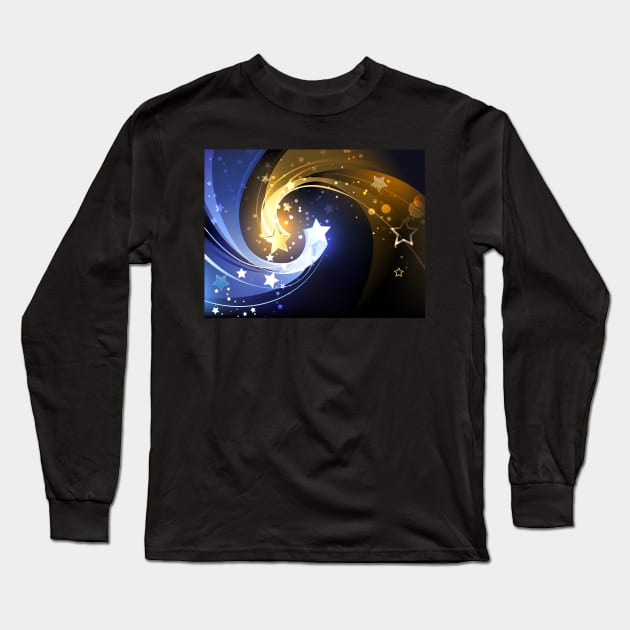 Background with Two Contrasting Stars Long Sleeve T-Shirt by Blackmoon9